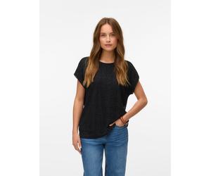 T-Shirt VERO MODA "VMMAYA AVA SS TOP JRS VO", Damen, Gr. S, schwarz, Jersey, Obermaterial: 95% Polyester, 5% Elasthan, unifarben, regular fit normal, Rundhals, Shirts T-Shirt, Materialmix, regular fit