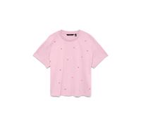 T-Shirt VERO MODA "VMSOLA METTE SS TOP BOX JRS", Damen, Gr. M, pink, a, boo aop:butterfly, Jersey, Obermaterial: 100% Baumwolle, bedruckt, normal, Rundhals, Shirts T-Shirt, Baumwolle (58686344-M) pink