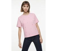 T-Shirt VERO MODA "VMSOLA METTE SS TOP BOX JRS", Damen, Gr. XS, rosa (pink, a, boo aop:butterfly), Jersey, Obermaterial: 100% Baumwolle, bedruckt, normal, Rundhals, Shirts T-Shirt, Baumwolle (58686344