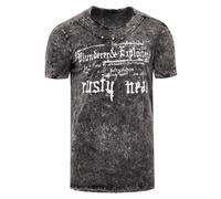 T-Shirt RUSTY NEAL, Herren, Gr. S, schwarz, 100% Baumwolle, Batikmuster, mehrfarbig, normal, Rundhals, Kurzarm, Shirts, in melierter Optik (62491251-S) schwarz