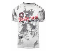 Rusty Neal Batik Herren T-Shirt No Mercy mit Front Logo Print Kurzarm (L, Grau)