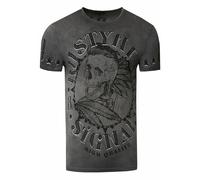 Rusty Neal T-Shirt, mit stylischem Totenkopf-Print L grau Herren Shirts T-Shirt L anthrazit