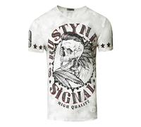 Rusty Neal T-Shirt mit stylischem Totenkopf-Print, weiß