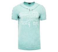 RUSTY NEAL® T-Shirt in melierter Optik, grün, M Mint