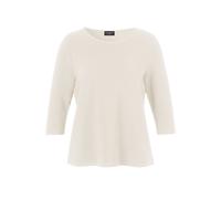T-Shirt VIA APPIA DUE "VIA APPIA DUE Sweatshirt", Damen, Gr. 50, beige (creme), Obermaterial: 48% Baumwolle CO. 48% Viskose CV. 4% Elasthan EL., uni, regular fit, Rundhals, Shirts T-Shirt, Große Größe