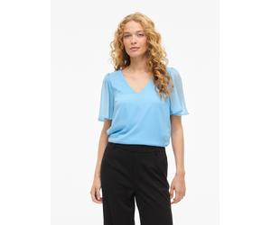 T-Shirt VILA "VIFALIA V-NECK S/S TOP - NOOS", Damen, Gr. 34, all aboard, Jersey, Obermaterial: 100% Polyester, unifarben, regular fit normal, V-Ausschnitt, Shirts T-Shirt (94056728-34) all aboard