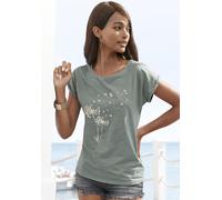 VIVANCE Damen T-Shirt mit Frontdruck, Rundhalsausschnitt, Baumwolle für ein leichtes Tragegefühl