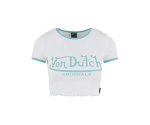 T-Shirt VON DUTCH "Von Dutch AMI SHIRTS", Damen, Gr. M, weiß, 96% Baumwolle, 4% Elasthan, bedruckt, normal, Rundhals, Shirts T-Shirt (87559714-M) weiß
