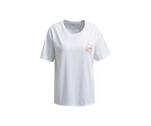 T-Shirt w roundneck + turn up at sleeve Weiß M