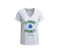 T-Shirt w v-neck, 1/4 sleeves Weiß XL