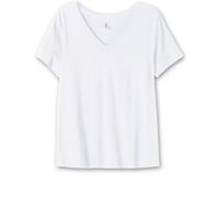 Große Größen: BASIC T-Shirt mit V-Ausschnitt, weiß, Gr.52/54