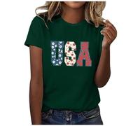 T-Shirt Weiß Damen, Damen Oberteile Sommer, T Shirt Rundhals Kurzärmeliges Sommershirts Bedruckte Klassisch Top Lässiges Lockeres Sommerblusen Komfort Luftig Sportshirt Vielseitige Sommerliche