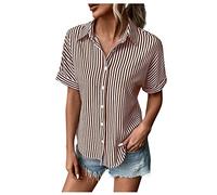 T Shirt Weiss Damen Mittelalter Bluse Damen Spitzen Top Damen Polo Shirt Damen Sprüche Tshirt Top Damen Sommer Strickjacken Für Damen Poloshirt Damen Kurzarm(Braun, M)