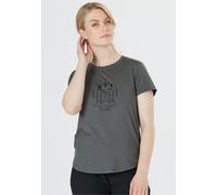 T-Shirt WHISTLER "Tergo", Damen, Gr. 42, grau (dunkelgrau), 92% Polyester, 8% Elasthan, bedruckt, normal, Rundhals, Shirts T-Shirt, Mit Quick-Dry-Funktion (12131451-42) dunkelgrau