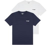Wrangler T-Shirts Sign Off Tee in Real Navy im 2er-Pack S Regular Fit