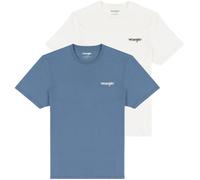 Wrangler Men's 2PACK SIGN OFF Tee CAPTAINS BLUE T-Shirt, Small