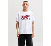 T-Shirt JACK & JONES "JJELOGO TEE SS O-NECK 2 COL AW26 SN", Herren, Gr. XS, weiß, Jersey, Obermaterial: 100% Baumwolle, bedruckt, regular fit normal, Rundhals, Shirts T-Shirt, Baumwolle, regular fit (
