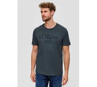 s.Oliver T-Shirt Red Label Herren mit Label-Print, Baumwolle, grau, Größe XXL