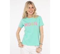 T-Shirt ZWILLINGSHERZ ""MoinZH"", Damen, Gr. M, grün (mint), Web, Obermaterial: 92% Baumwolle, 8% Elasthan, normal normal, Rundhals, Shirts T-Shirt, Kurzarm, Rundhalsausschnitt, Stickerei, Baumwollmis