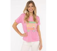 T-Shirt ZWILLINGSHERZ ""Strand Meer Heimat"", Damen, Gr. L/XL (L/XL), pink, Web, Obermaterial: 92% Baumwolle, 8% Elasthan, comfort fit hüftlang, Rundhals, Shirts T-Shirt, maritimer Stickerei, Paillett