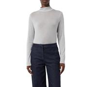 Langarmshirt COMMA, Damen, Gr. 40, grau (light grau), Single Jersey, Obermaterial: 76% Lyocell, 19% Wolle, 5% Elasthan, unifarben, casual, regular fit taillenbedeckt, ohne Ausschnitt, Langarm gerader 