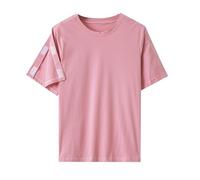 T-Shirts für Damen Baumwoll Reha T-Shirt Bequeme Stillkleidung für Damen Snap Open Tearaway Tshirt mit Snap Chemo Rotatorenmanschette Kleidung Vollständig offener Rundhals Baumwoll Kurzarm-Oberteil