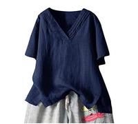 T-Shirts für Damen - Damen Pullover Pullover Damen Casual Loose Top Color Bluse T Shirt V Ausschnitt Solide Damenbluse Oberteile Damen Kleidung Frauen Sommer Shirt Frau Teenager Mädchen T-Shirt