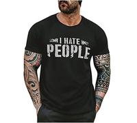 T-Shirts für Herren Kurzarm Slim Fit T-Shirt Herren mit Schrift Vorne Druck Sport Shirt Männer Rundhals Oversized Tshirt Herren T Shirt Personalisiert Freizeit Kurzarmhemd