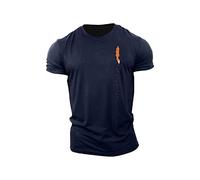 T-Shirts für Herren Rundhalsshirt Oversize T Shirt Kurzarm Lose Oberteile Kurzarmshirt Sommer Sportshirt Baumwolle Basic Shirts Streetwear Dunkelblau M