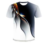 T-Shirts Herren 3D Neuheit Grafik Lustige T-Shirts 3D Gedruckt Rundhalsausschnitt Kurzarm Sommer Lässige T-Shirts Blusenoberteile (S,G-Weiß)
