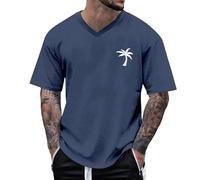 T-Shirts Herren Oversized Sommer Tshirt Palmenmotiv Oberteile Kurzarm Tshirts Tops Männer Casual Tee Shirts Vintage Streetwear Fitnees Sport Laufshirt Baumwolle Sportshirt