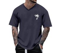 T-Shirts Herren Oversized Sommer Tshirt Palmenmotiv Oberteile Kurzarm Tshirts Tops Männer Casual Tee Shirts Vintage Streetwear Fitnees Sport Laufshirt Baumwolle Sportshirt