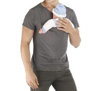 T Shirts Männer Sommer Freizeit Känguru Papa T-Shirt Babytrage Mama Baby Carrier Shirt V Neck Short Sleeve Haut zu Haut Kurzarm Känguru T Shirt Tops Praxis-Bequem