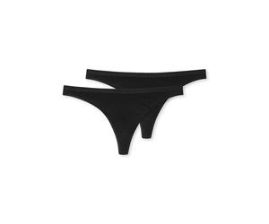 T-String SCHIESSER "95/5", Damen, Gr. 42, schwarz (000, schwarz), Single Jersey, Obermaterial: 95% Baumwolle, 5% Elasthan, unifarben, eng, Unterhosen, mit besonders flachen Nähten (47679514-42) 000, s