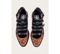 T.U.K. - Ballet Creeper Multi-Strap Leopard Vegan Suede - Girl Sandalen - Braun - EU 39 - Synthetic/Textile/Gummi Braun EU 39