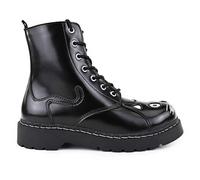 T.U.K. Boots T2343 Katzengesicht Kitty Combat Boot Schwarz Leder 40