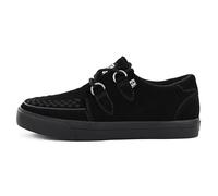 T.U.K. Suede Creeper Sneaker - Herren & Damen Schuhe - Farbe Black Suede - Punk, Gothic Schuhe, Emo Schuhe und Rockabilly Style Leder und Wildleder Schnürschuhe - Größe 45