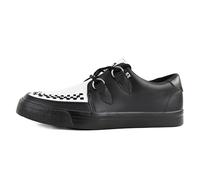 TUK Pointed Creeper Sneaker, schwarz-weiße Plateau-Schuhe aus Leder - A9180 EU 37