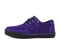 T.U.K. Creeper Sneakers für Damen & Herren - Schnürschuhe aus Wildleder mit Memory-Foam-Innensohle - Punk, Gothic, Rockabilly & Alternative Mode - Purple Suede, EU 37