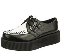 T.U.K. Leather Viva High Creeper - Herren & Damen Schuhe - Farbe Black and White Leather - Größe EU37