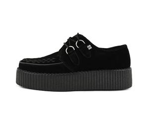 T.U.K. Leather Viva High Creeper - Herren & Damen Schuhe - Farbe Black Suede - Größe EU44