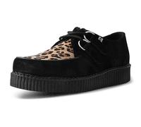 T.U.K. Leather Viva Low Creeper - Herren & Damen Schuhe - Farbe Black and Leopard Suede - Größe EU38