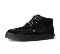 T.U.K. Mid Top Creeper Sneaker - Herren & Damen Schuhe - Farbe Black Suede - Puck, Goth und Rocker Style Leder und Wildleder Schnürschuhe - Größe 37