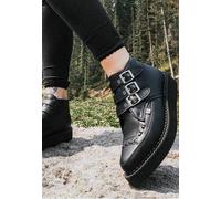 T.U.K. - Pointed Creeper 3 Buckle Boot Vegan Tukskin Black Micro Pu - Girl Schuhe - Schwarz - EU 37 - Synthetic/Textile/Gummi,Kunstleder Schwarz EU 37