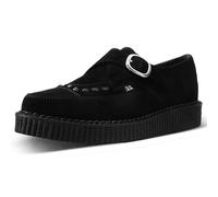 TUK Pointed Creeper Plateau-Schuhe aus schwarzem Wildleder mit Monk-Schnalle - A8139 EU 38