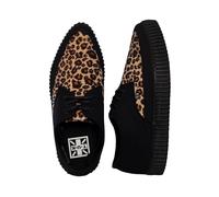 T.U.K. - Pointed Creeper Tan Leopard Vamp - Girl Schuhe - Schwarz - EU 36 - Textile/Textile/Gummi Schwarz EU 36