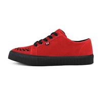 T.U.K. Ribbed Sole Sneaker - Modeschuhe für Männer und Frauen - Skate, Punk, Rock und Gothic Style aus Leder, Wildleder und Canvas- Farbe Red Suede - Größe 44