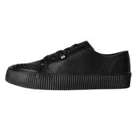 T.U.K. Ribbed Sole Sneaker - Modeschuhe für Männer und Frauen - Skate, Punk, Rock und Gothic Style aus Leder, Wildleder und Canvas- Farbe Black Leather - Größe 42