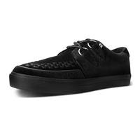 T.U.K. Vegan Creeper Sneaker - Herren & Damen Schuhe - Farbe Black Velvet - Puck, Goth und Rocker Style Leder und Wildleder Schnürschuhe - Größe 43