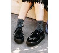 T.U.K. - Viva Mondo Creeper Black Velvet - Girl Schuhe - Schwarz - EU 37 - Textile, Synthetic/Textile/Gummi,Samt Schwarz EU 37